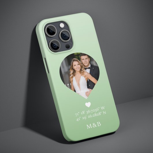 フォトモノグラムロマンチックなハートCoodinates モダン Case-Mate iPhoneケース