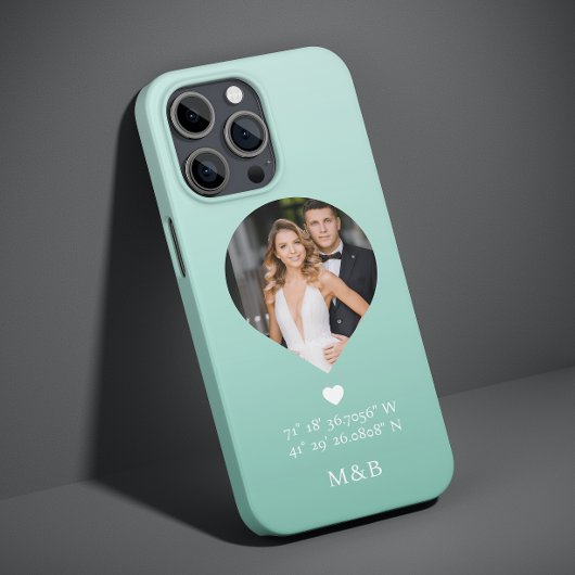 フォトモノグラムロマンチックなハートCoodinates モダン Case-Mate iPhoneケース