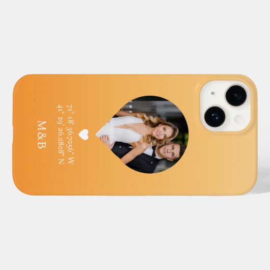 フォトモノグラムロマンチックなハートCoodinates モダン Case-Mate iPhoneケース (裏面 (横))