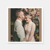 フォトモノグラム結婚の追加 スタンダードカクテルナプキン (正面)