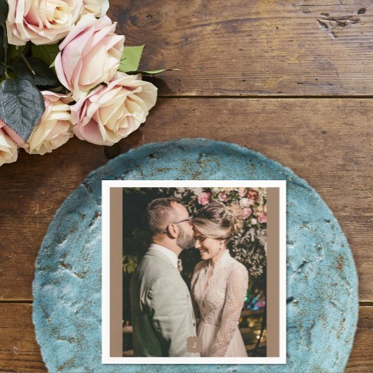 フォトモノグラム結婚の追加 スタンダードカクテルナプキン