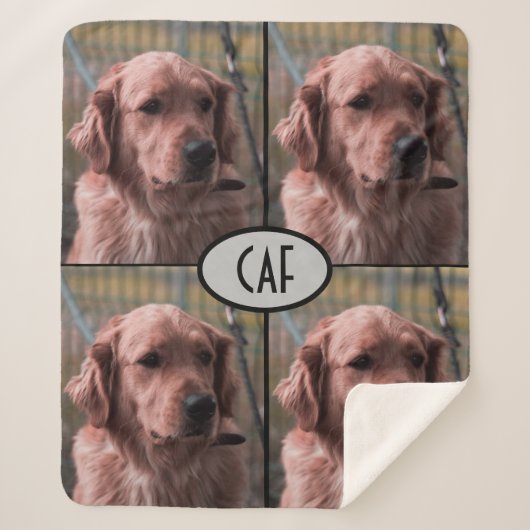 フォトモノグラム自分の画像を追加Sherpa毛布 シェルパブランケット (正面)