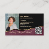 フォトモバイル公証人ローン署名モノグラムQRコード 名刺 (裏面)