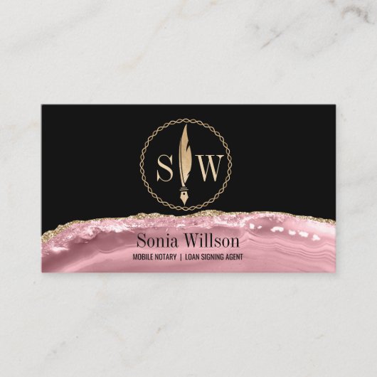 フォトモバイル公証人ローン署名業者モノグラム 名刺 (正面)