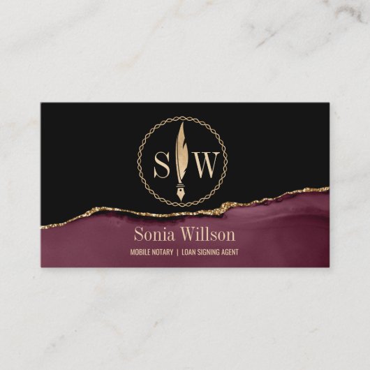 フォトモバイル公証人ローン署名業者モノグラム 名刺 (正面)