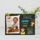 フォトモンキー誕生日招待、ボーイ1歳の誕生日 招待状 (スタンド正面)