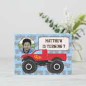 フォトモンスタートラック誕生日招待状 招待状 (スタンド正面)