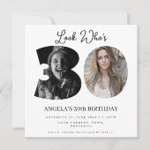 フォトモンタージュ誕生日パーティー30歳 招待状 (正面)