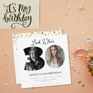 フォトモンタージュ誕生日パーティー30歳 招待状