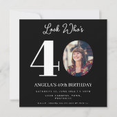 フォトモンタージュ誕生日パーティー40歳 招待状 (正面)