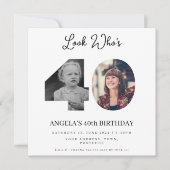 フォトモンタージュ誕生日パーティー40歳 招待状 (正面)