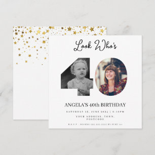 フォトモンタージュ誕生日パーティー40歳 招待状