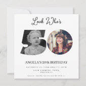 フォトモンタージュ誕生日パーティー50歳 招待状 (正面)