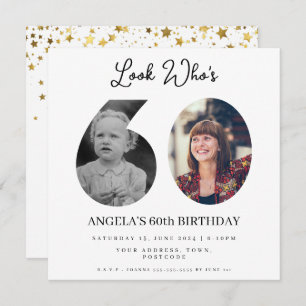 フォトモンタージュ誕生日パーティー60歳 招待状