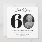 フォトモンタージュ誕生日パーティー60歳 招待状 (正面)