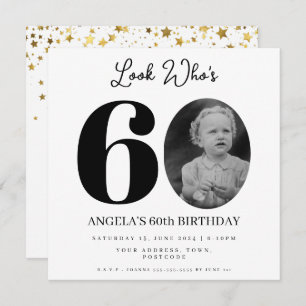 フォトモンタージュ誕生日パーティー60歳 招待状