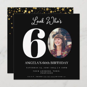 フォトモンタージュ誕生日パーティー60歳 招待状