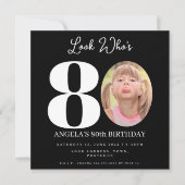フォトモンタージュ誕生日パーティー80歳 招待状 (正面)