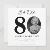 フォトモンタージュ誕生日パーティー80歳 招待状 (正面)