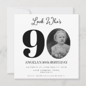 フォトモンタージュ誕生日パーティー90歳 招待状 (正面)