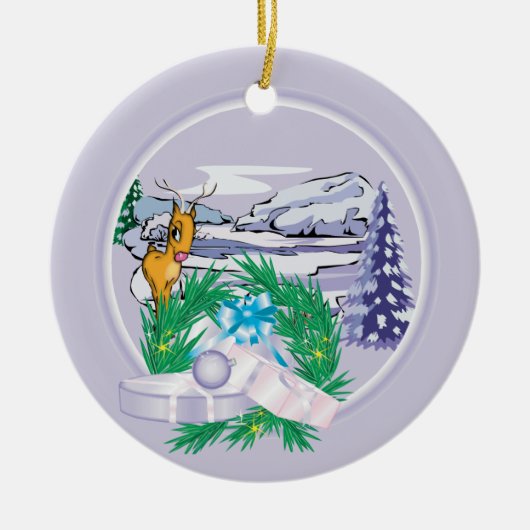 フォトヤギの休日のクリスマスオーナメントを追加 セラミックオーナメント (正面)