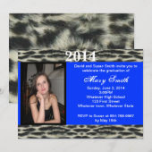 フォトユキヒョウ卒業招待状 招待状 (正面/裏面)