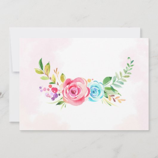 フォトユニコーンとプリンセス誕生日の招待 招待状 (裏面)