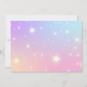 フォトユニコーンウォーターカラーガールバースデーパーティー 招待状 (裏面)