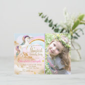 フォトユニコーンバースデーパーティ招待状 招待状 (スタンド正面)