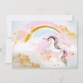 フォトユニコーンバースデーパーティ招待状 招待状 (裏面)