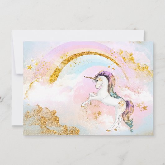 フォトユニコーンバースデーパーティ招待状 招待状 (裏面)