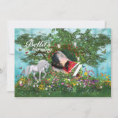 フォトユニコーンバースデーパーティ招待状 招待状 (正面)