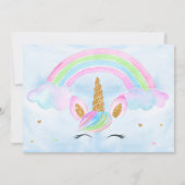 フォトユニコーン誕生日の招待マジカルパーティー 招待状 (裏面)