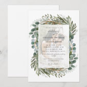 フォトユーカリプトゥスホワイト結婚式招待状 招待状 (正面/裏面)