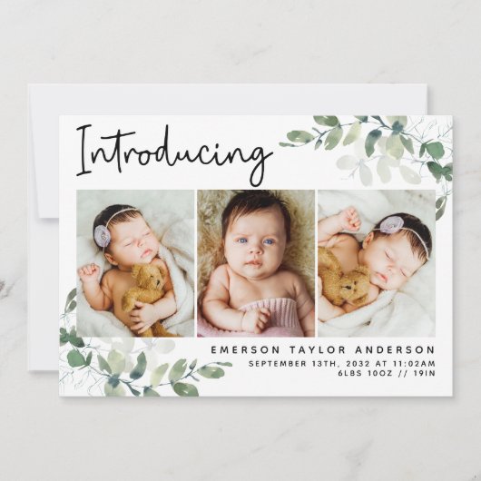 フォトユーカリモダンプタス誕生の紹介 案内状 (正面)