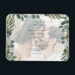 フォトユーカリ結婚式招待状 マグネット<br><div class="desc">結婚式招待状可撓性磁石。ユーカリ。水の色</div>