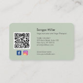 フォトヨガ先生パーソナルトレーナーセラピスト 名刺 (裏面)