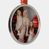 フォトラウンドクリスマスオーナメントカスタム休日 メタルオーナメント (右)
