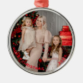 フォトラウンドクリスマスオーナメントカスタム休日 メタルオーナメント (正面)