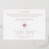 フォトラグジュアリー実在バラ金ゴールドモダンボタニカルフレーム 箔招待状 (裏面)