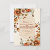 フォトラストテラコッタフラワーズブライダルシャワー サンキューカード (正面)