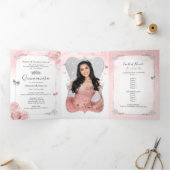 フォトラスペインのイトピンクシルバーキンセアニェラ 三つ折り招待状 (内部)