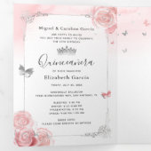 フォトラスペインのイトピンクシルバーキンセアニェラ 三つ折り招待状 (内部最初)