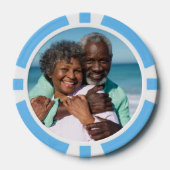 フォトラパーソナライズされたイトブルー2000バリューゲーム ポーカーチップ (正面)