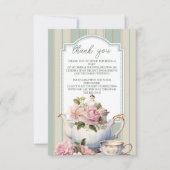 フォトラブイズブルーイング茶パーティーブライダルシャワー サンキューカード (正面)