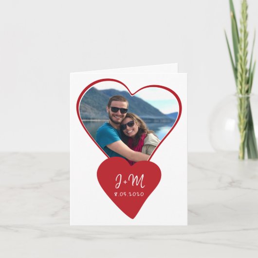 フォトラブカップルイニシャルハートバレンタインデー シーズンカード (正面)