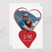 フォトラブカップルイニシャルハートバレンタインデー シーズンカード (正面/裏面)