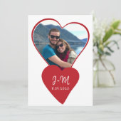 フォトラブカップルイニシャルハートバレンタインデー シーズンカード (スタンド正面)