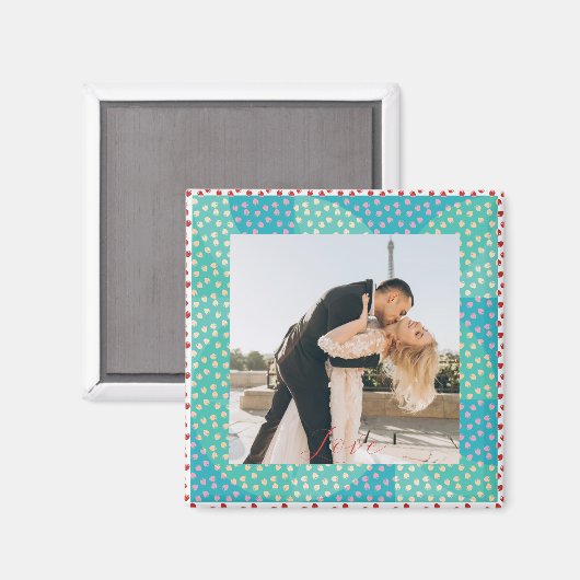 フォトラブパーソナライズされたストロベリーフレーム マグネット (正面/裏面)