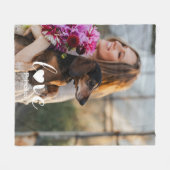 フォトラブパーソナライズされたハート名愛人 フリースブランケット (正面(横))